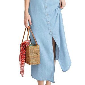 Vintage 90s Crazy Horse Denim Midi Dress - 4P